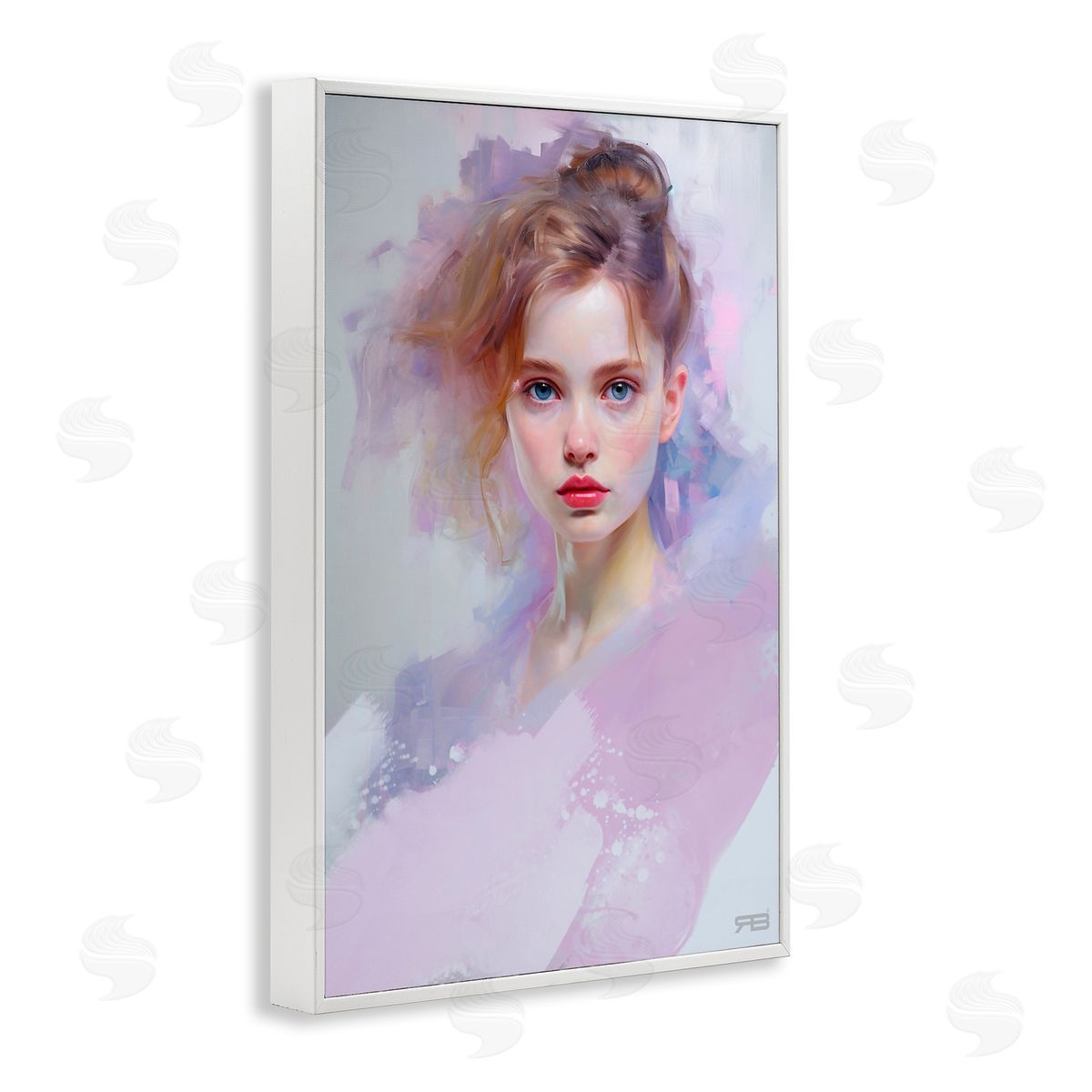 Soft Portrait of Woman White Frame Print Wall Art, Home Decor by Roozbeh Bahramali