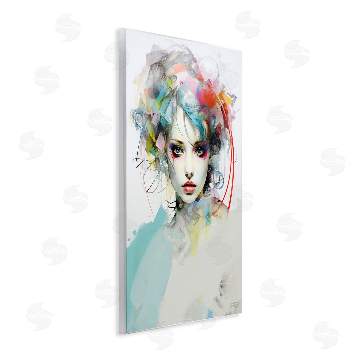 Abstract Hair Visage Wood Plaque Wall Art, Home Decor by Roozbeh Bahramali
