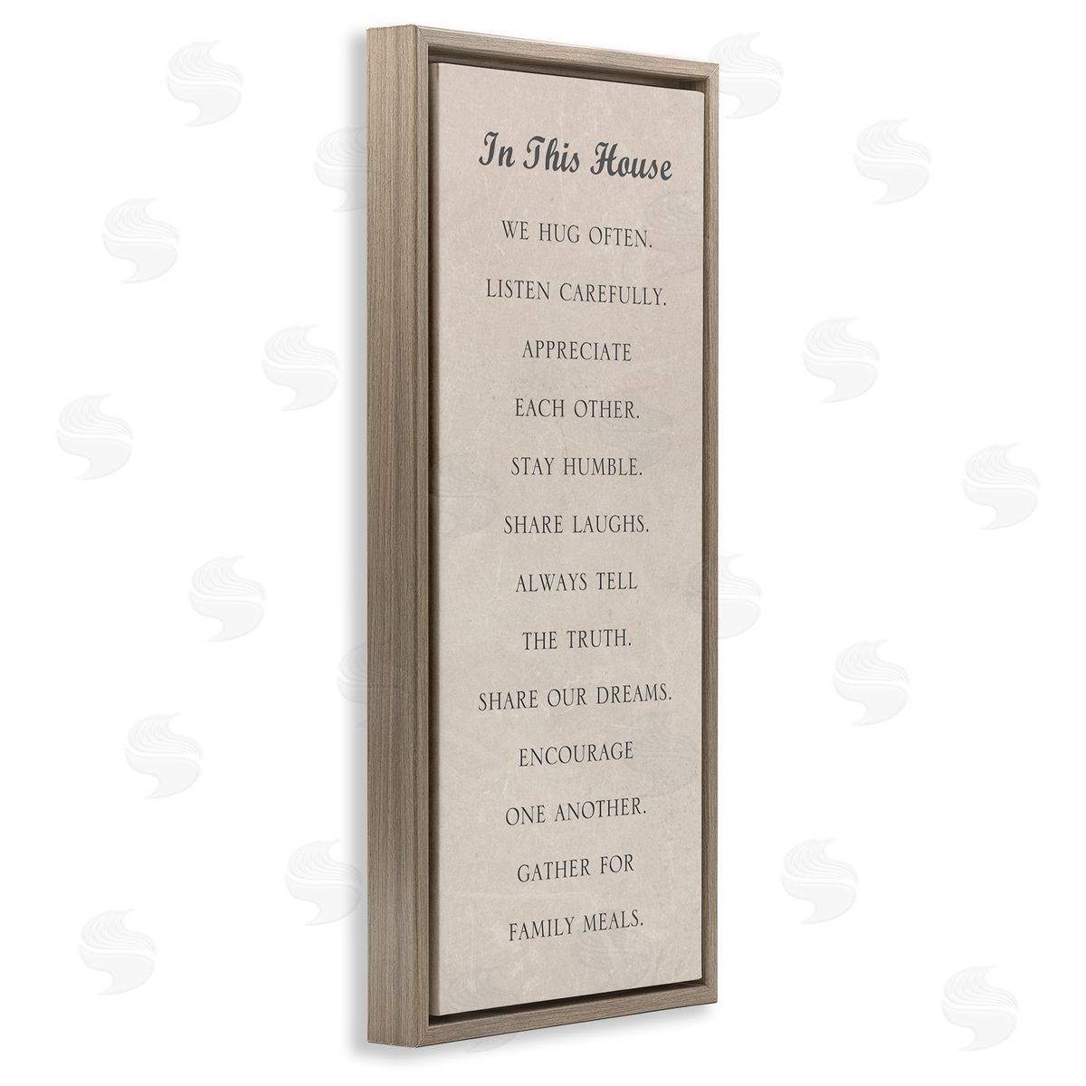 Family Love Phrases Brown Floating Frame Canvas Wall Art, Home Decor by Sd Graphics Studio