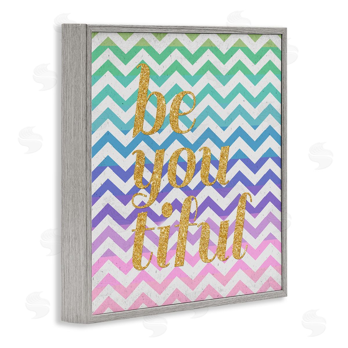 SD Graphics Studio Chevron Beautiful Phrase Gray Framed Giclee Wall Art Print