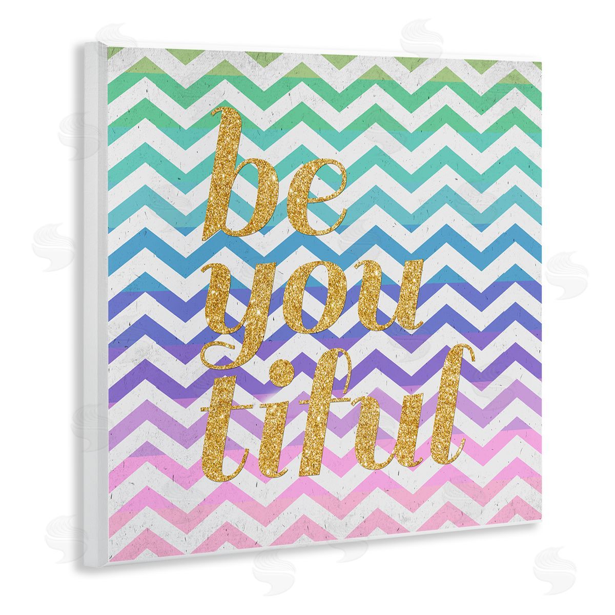 SD Graphics Studio Chevron Beautiful Phrase Wooden Wall Plaque Art Print