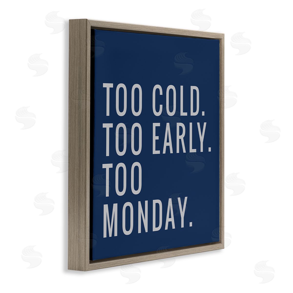 SD Graphics Studio Too Monday Phrase Brown Floating Frame Canvas Wall Art Print