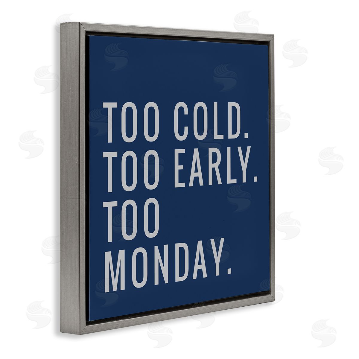 SD Graphics Studio Too Monday Phrase Gray Floating Frame Canvas Wall Art Print