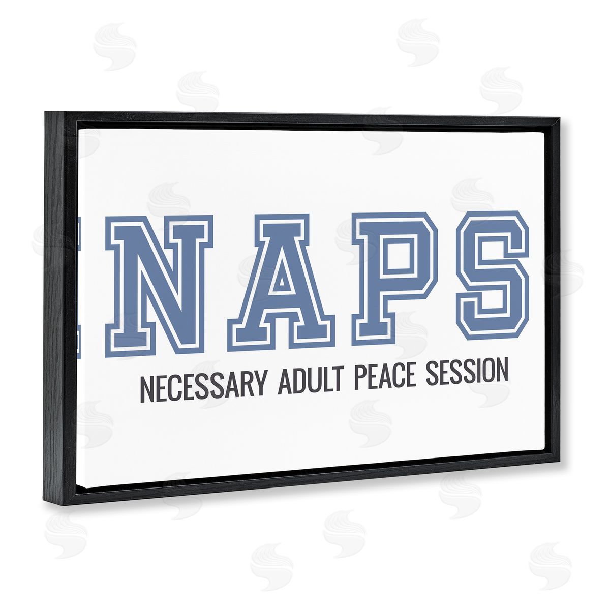 Funny Naps Phrase Black Floating Frame Canvas Wall Art, Home Decor by Sd Graphics Studio