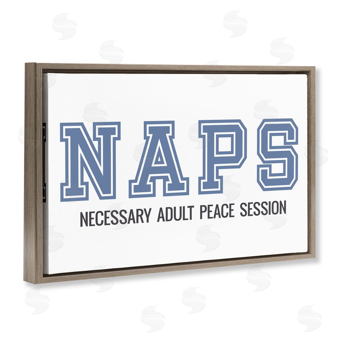 Funny Naps Phrase Brown Floating Frame Canvas Wall Art, Home Decor by Sd Graphics Studio
