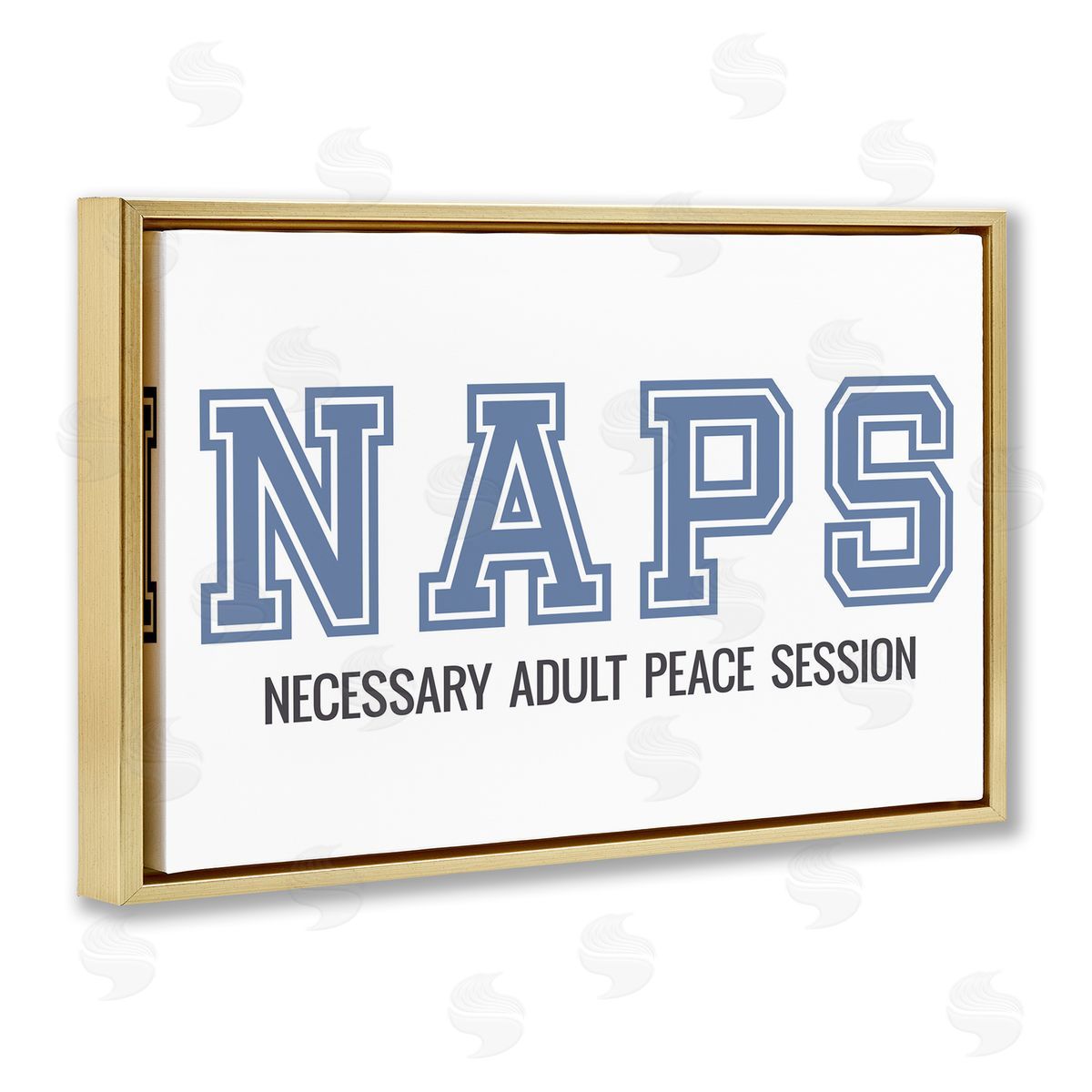 Funny Naps Phrase Gold Floating Frame Canvas Wall Art, Home Decor by Sd Graphics Studio