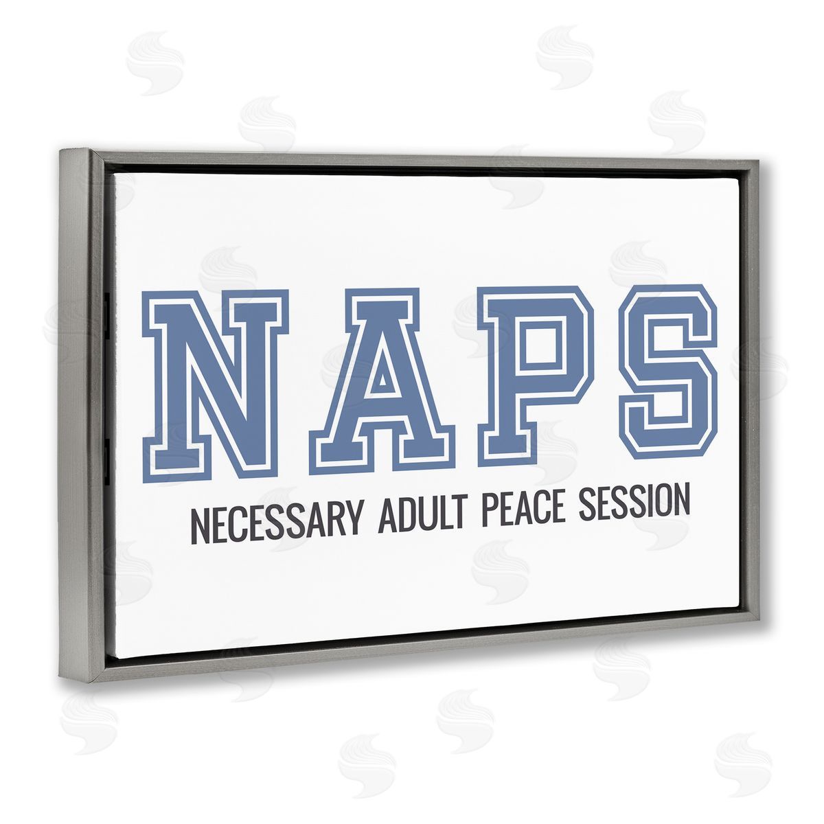 Funny Naps Phrase Grey Floating Frame Canvas Wall Art, Home Decor by Sd Graphics Studio