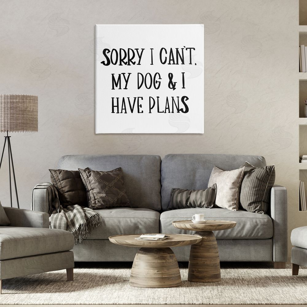 SD Graphics Studio Plans With Dog Canvas Wall Art Print in Room