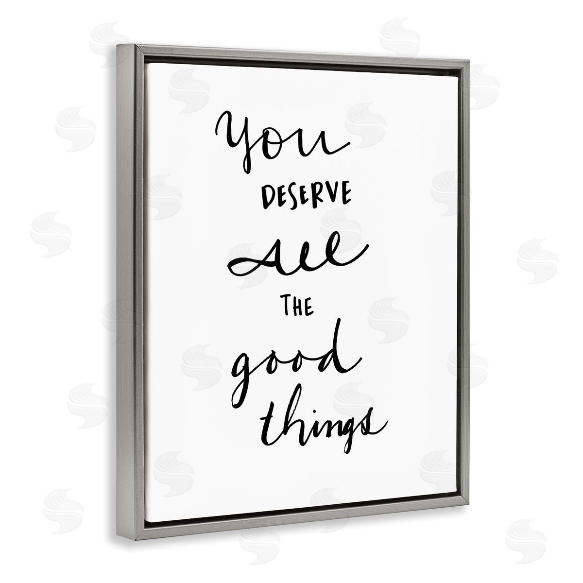 Deserve Good Things Grey Floating Frame Canvas Wall Art, Home Decor by Sd Graphics Studio