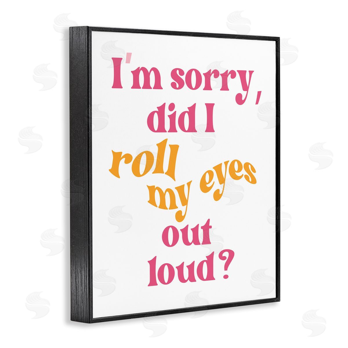 Roll My Eyes Out Loud Black Frame Print Wall Art, Home Decor by Elizabeth Medley