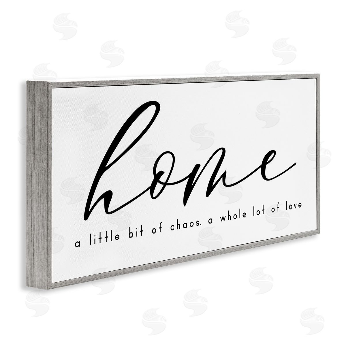 Chaos and Love Phrase Grey Frame Print Wall Art, Home Decor by Anna Quach