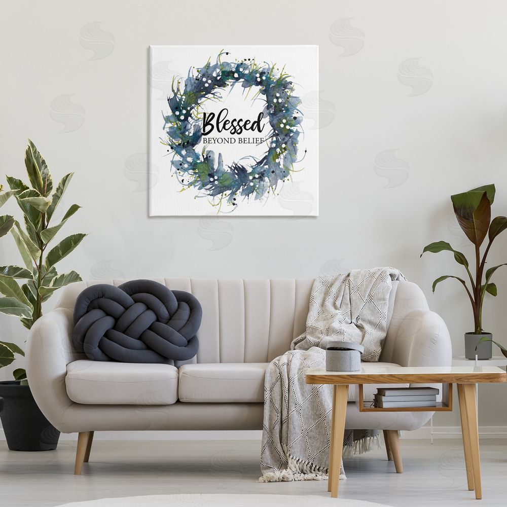 Krinlox Blessed Beyond Belief Canvas Wall Art Print in Room