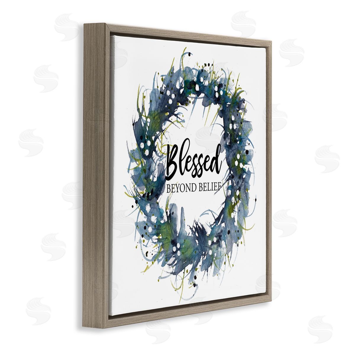 Krinlox Blessed Beyond Belief Brown Floating Frame Canvas Wall Art Print