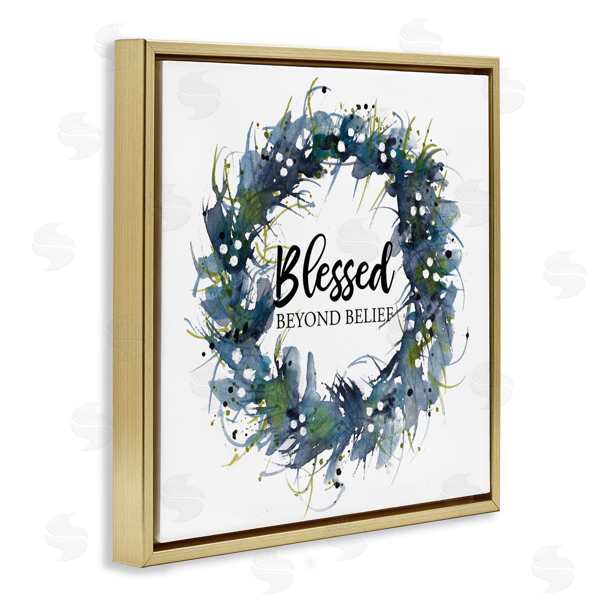 Krinlox Blessed Beyond Belief Gold Floating Frame Canvas Wall Art Print