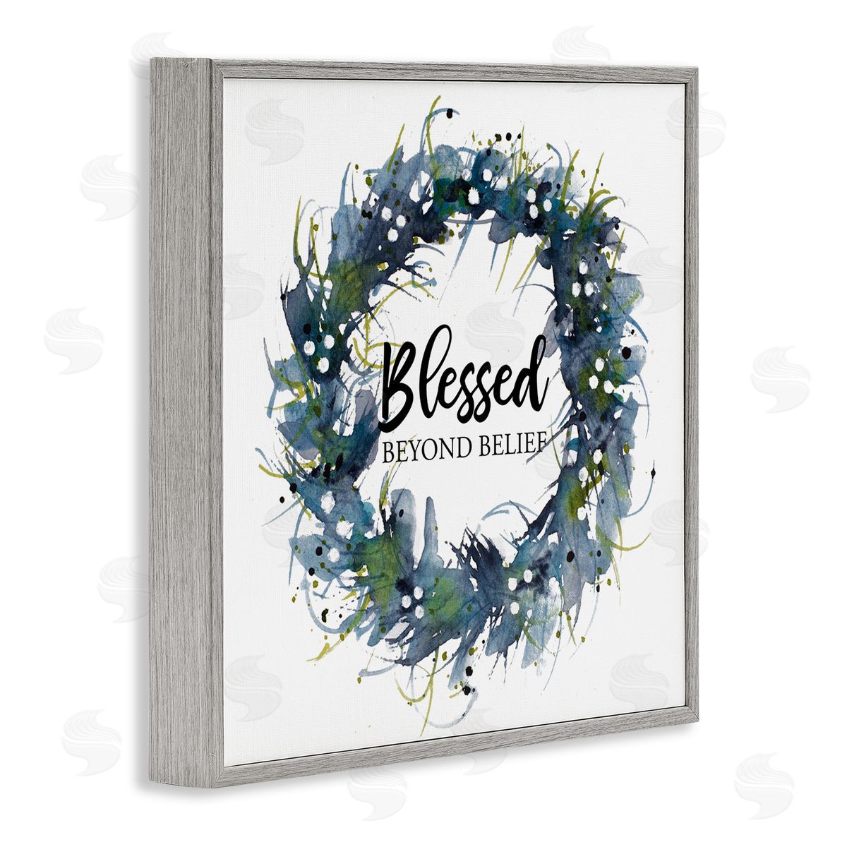 Krinlox Blessed Beyond Belief Gray Framed Giclee Wall Art Print