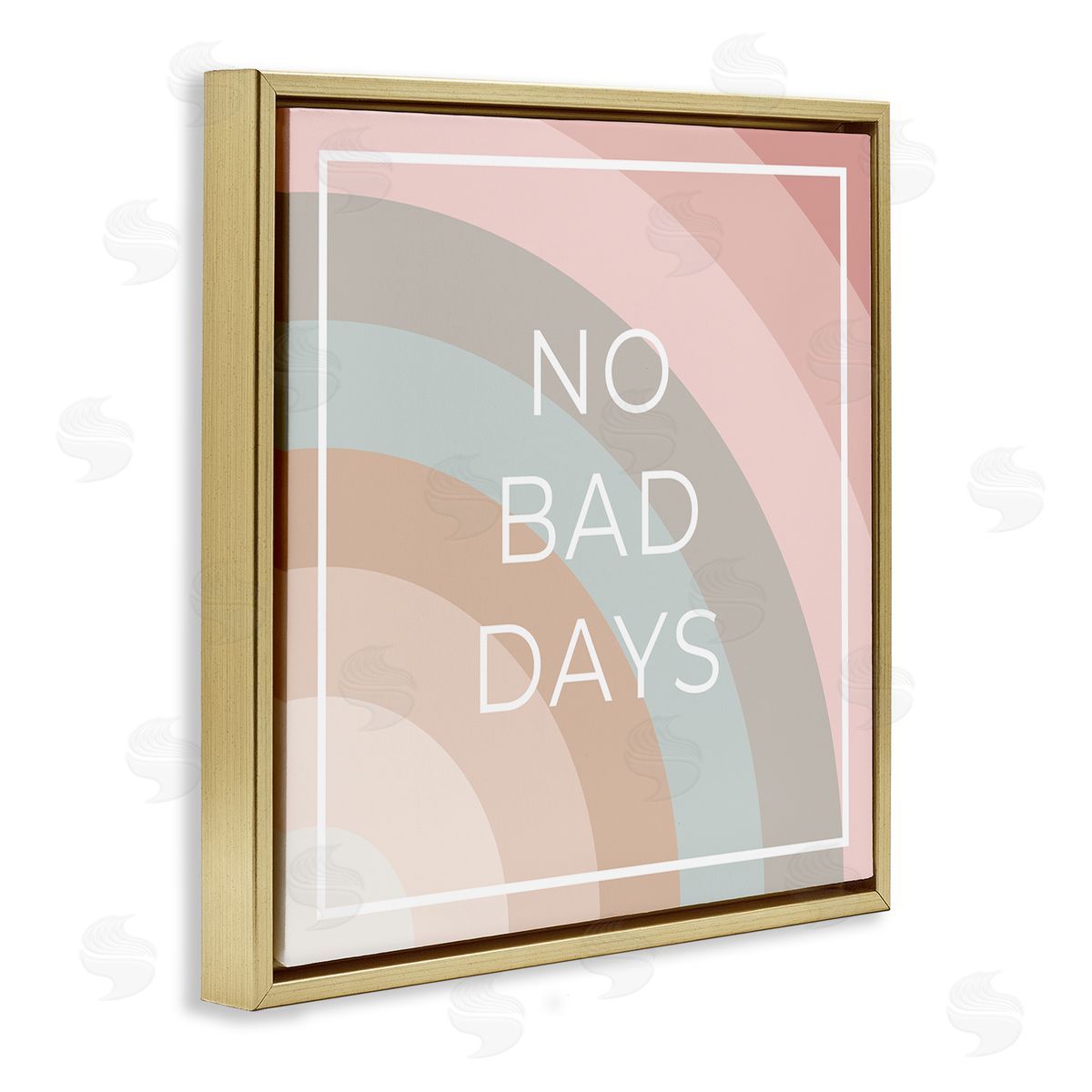 Anna Quach No Bad Days Rainbow Gold Floating Frame Canvas Wall Art Print