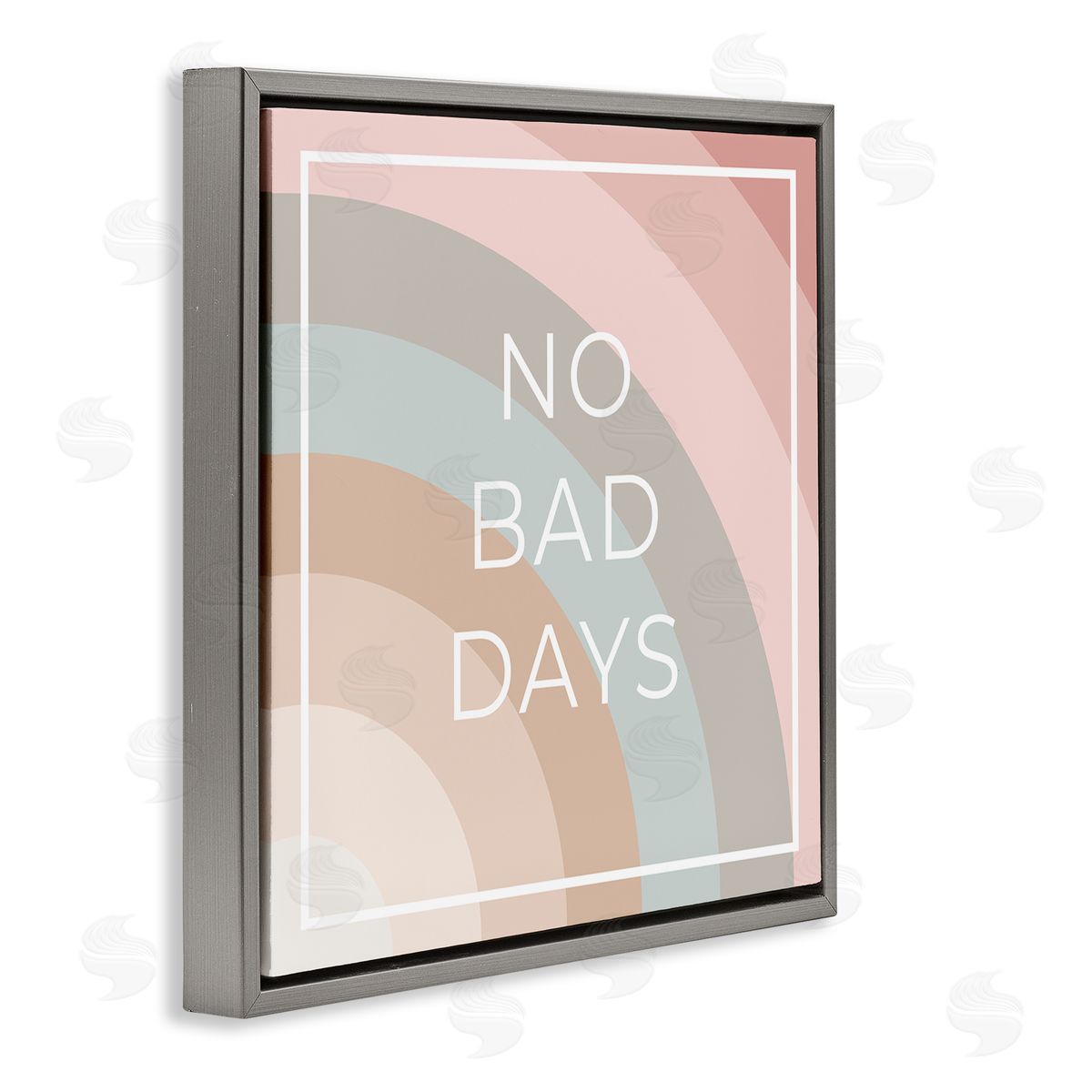 Anna Quach No Bad Days Rainbow Gray Floating Frame Canvas Wall Art Print
