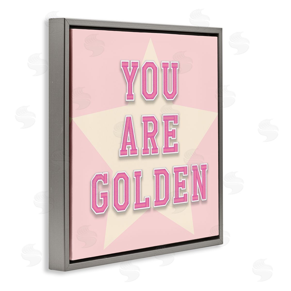 CAD Designs You Are Golden Phrase Gray Floating Frame Canvas Wall Art Print