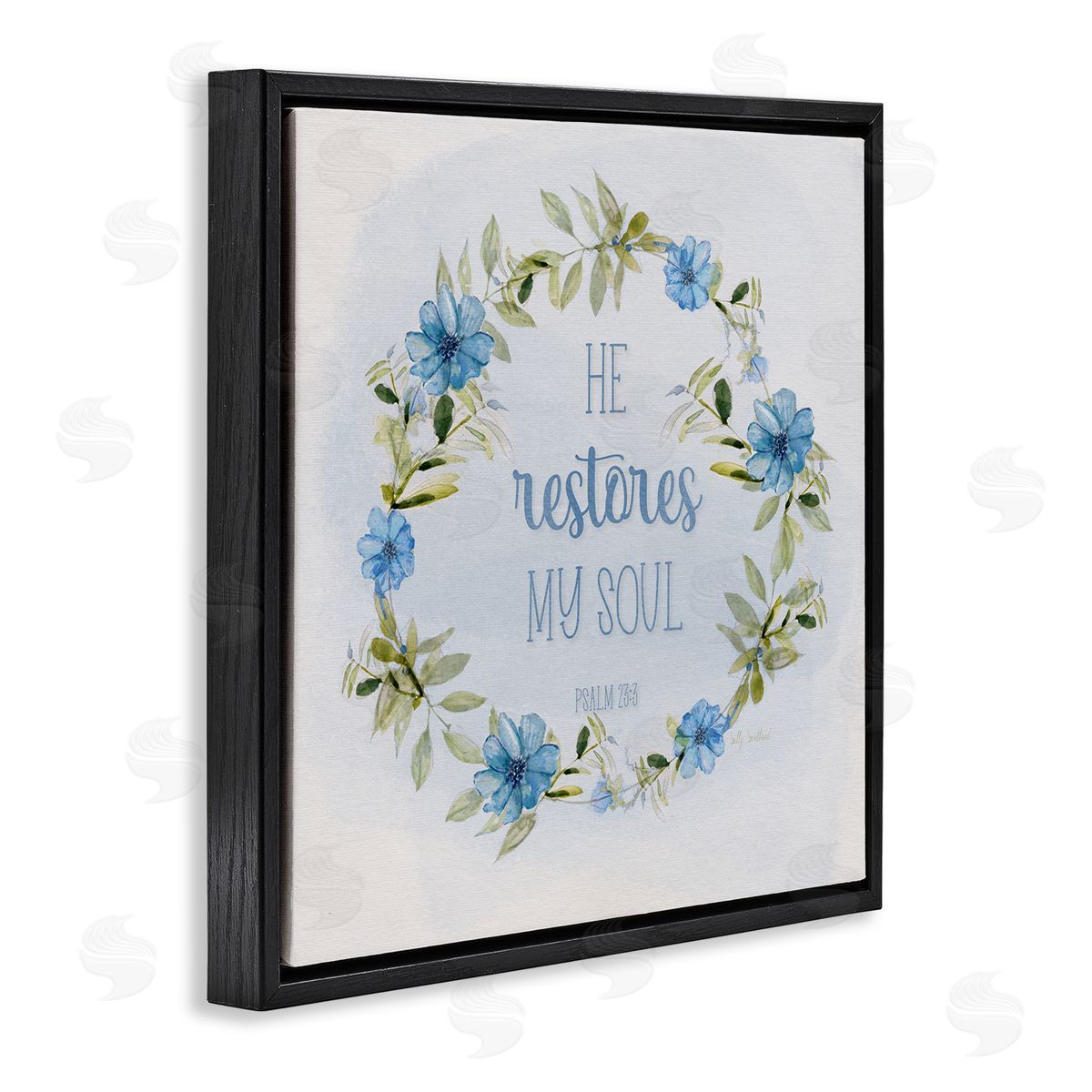 Sally Swatland Restores My Soul Proverb Black Floating Frame Canvas Wall Art Print
