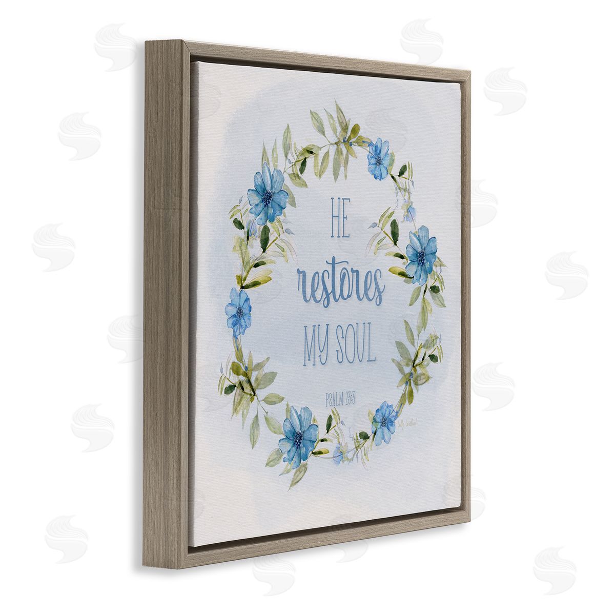Sally Swatland Restores My Soul Proverb Brown Floating Frame Canvas Wall Art Print