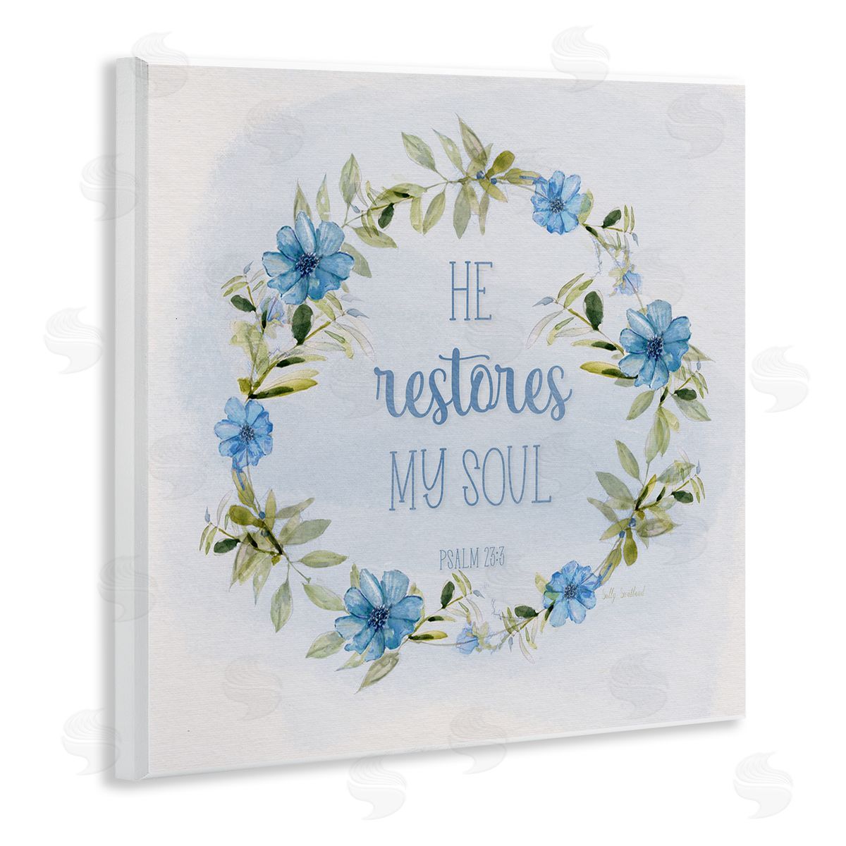 Sally Swatland Restores My Soul Proverb Wooden Wall Plaque Art Print