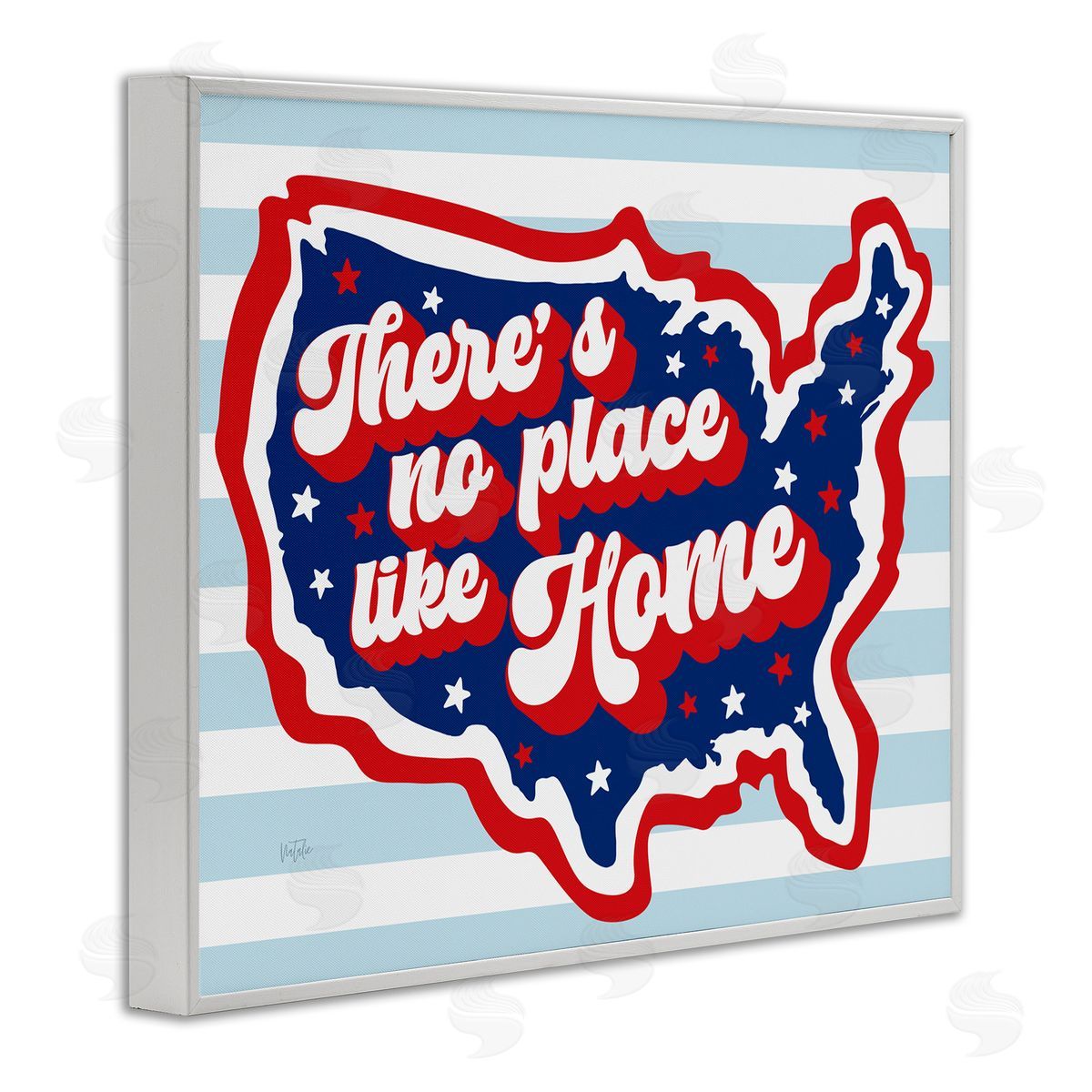 No Place Like Home White Frame Print Wall Art, Home Decor by Natalie Carpentieri