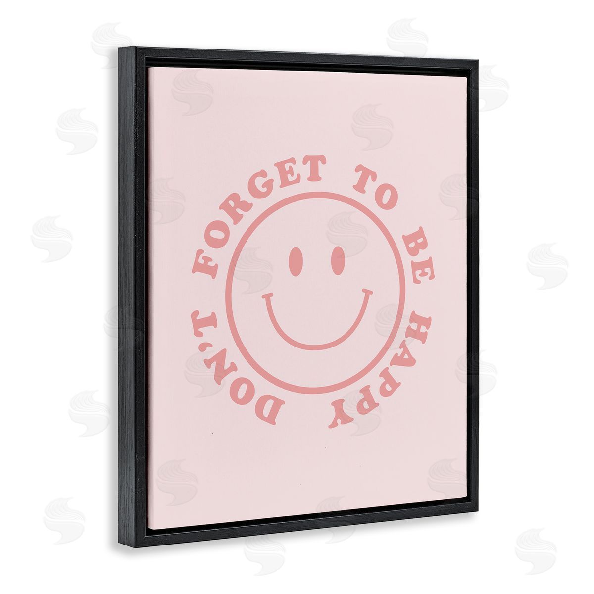 CAD Designs Don't Forget Be Happy Black Floating Frame Canvas Wall Art Print