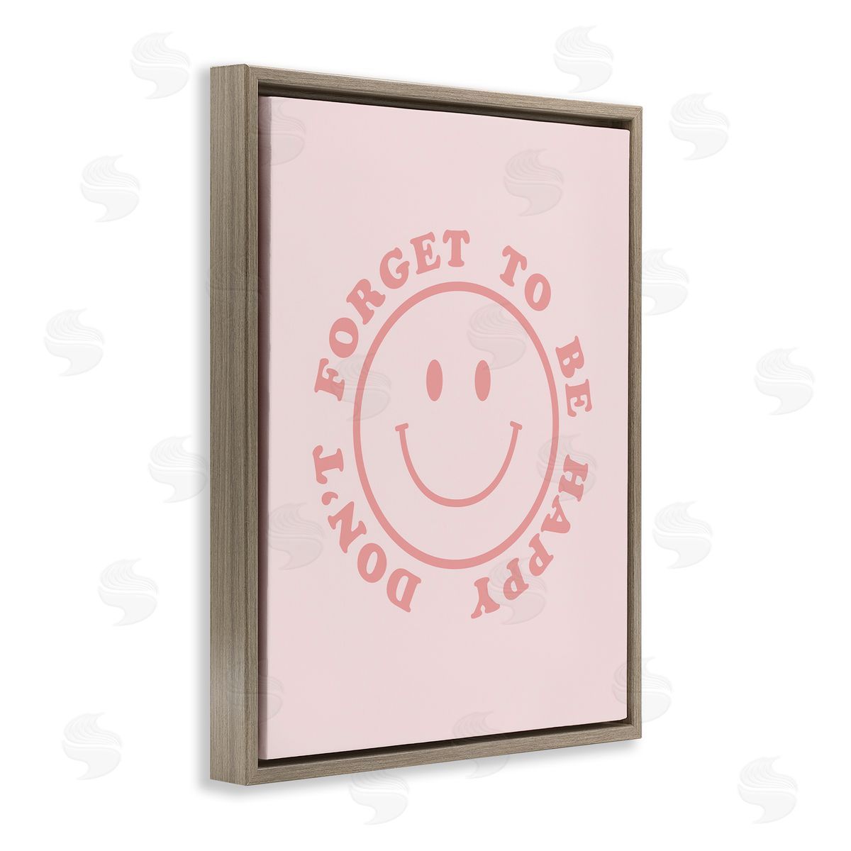 CAD Designs Don't Forget Be Happy Brown Floating Frame Canvas Wall Art Print