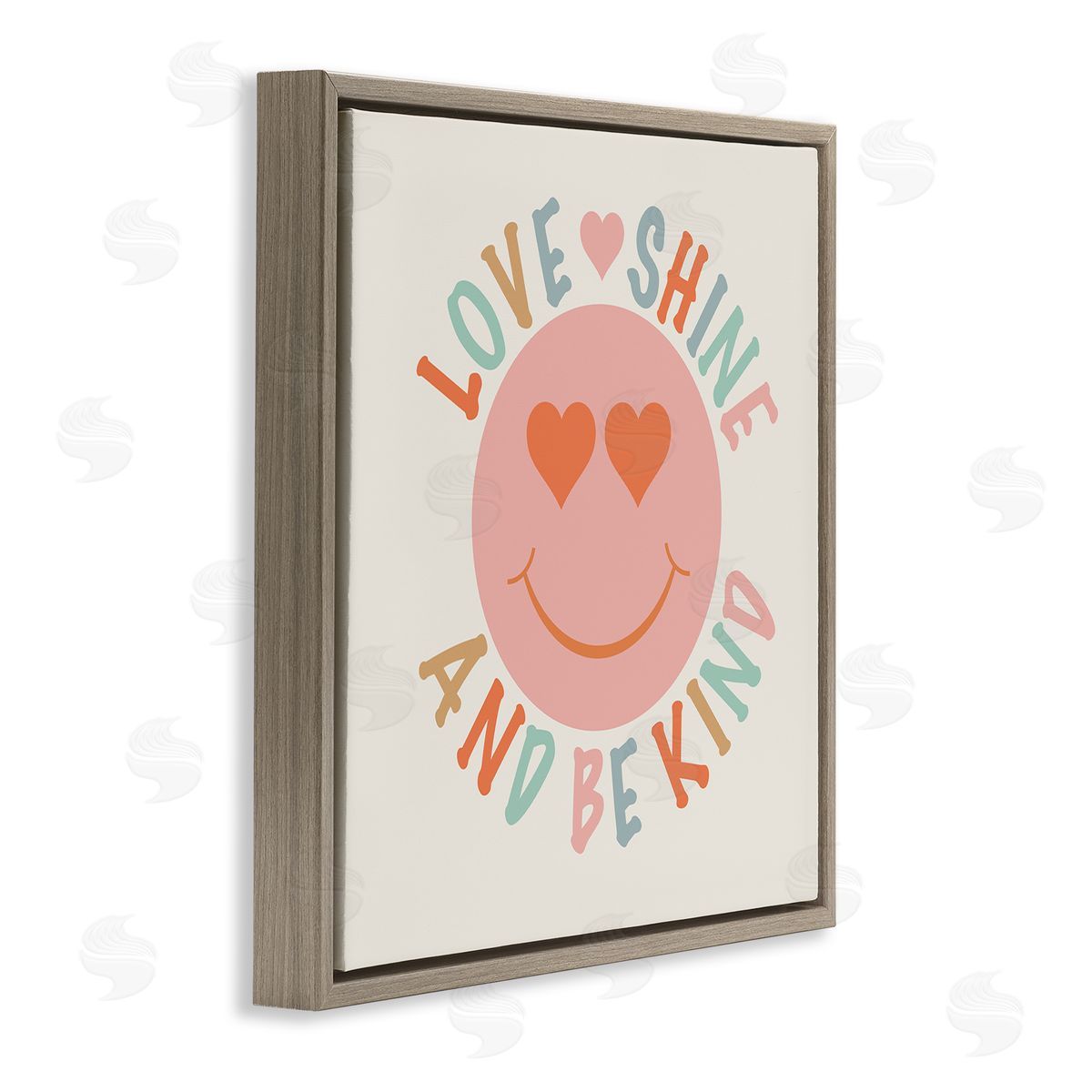 Katrina Craven Retro Be Kind Brown Floating Frame Canvas Wall Art Print