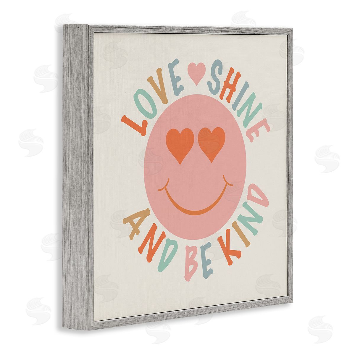 Katrina Craven Retro Be Kind Gray Framed Giclee Wall Art Print