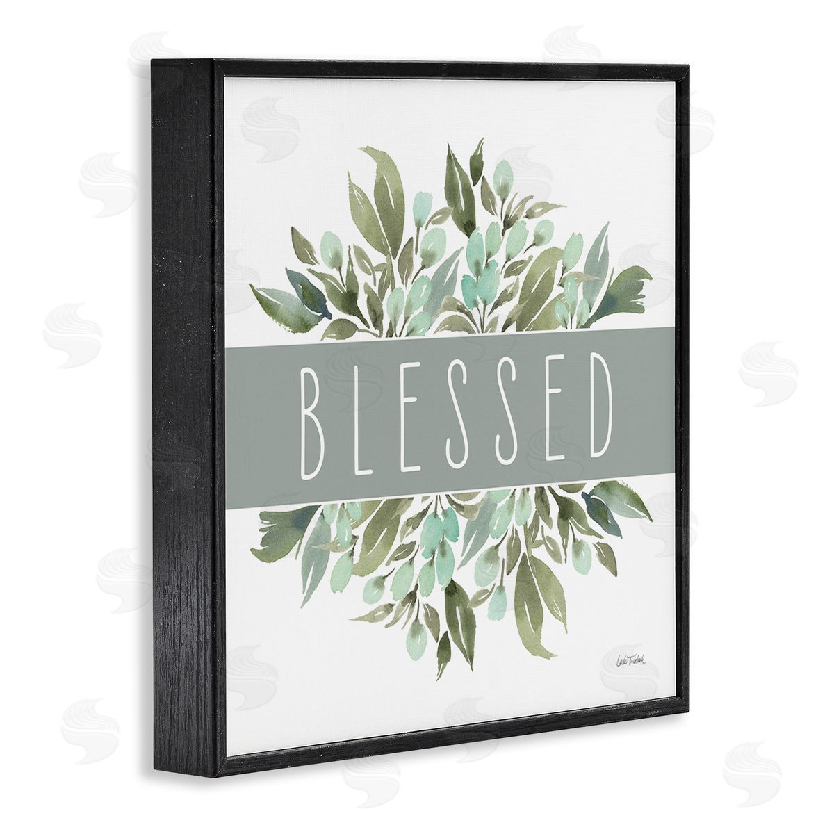 Leslie Trimbach Blessed Cottage Florals Black Framed Giclee Wall Art Print