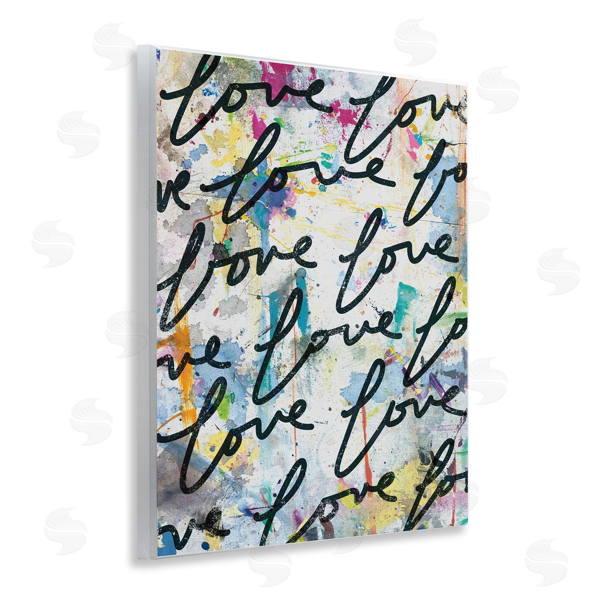 Love Words Pattern Wood Plaque Wall Art, Home Decor by Kent Youngstrom