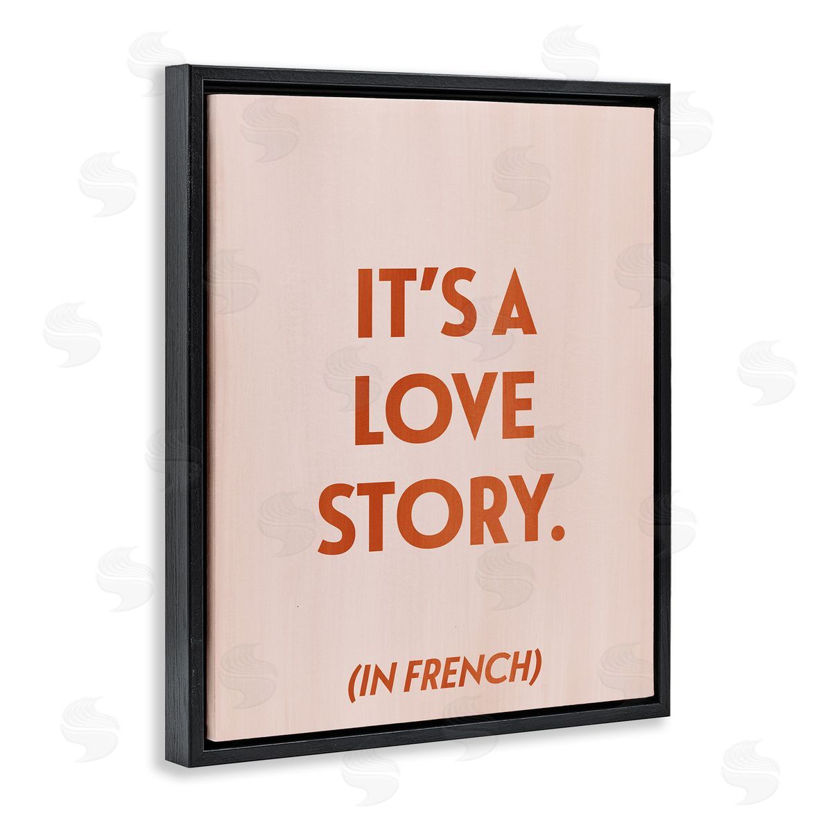 Love Story In French Black Floating Frame Canvas Wall Art, Home Decor by Grace Popp