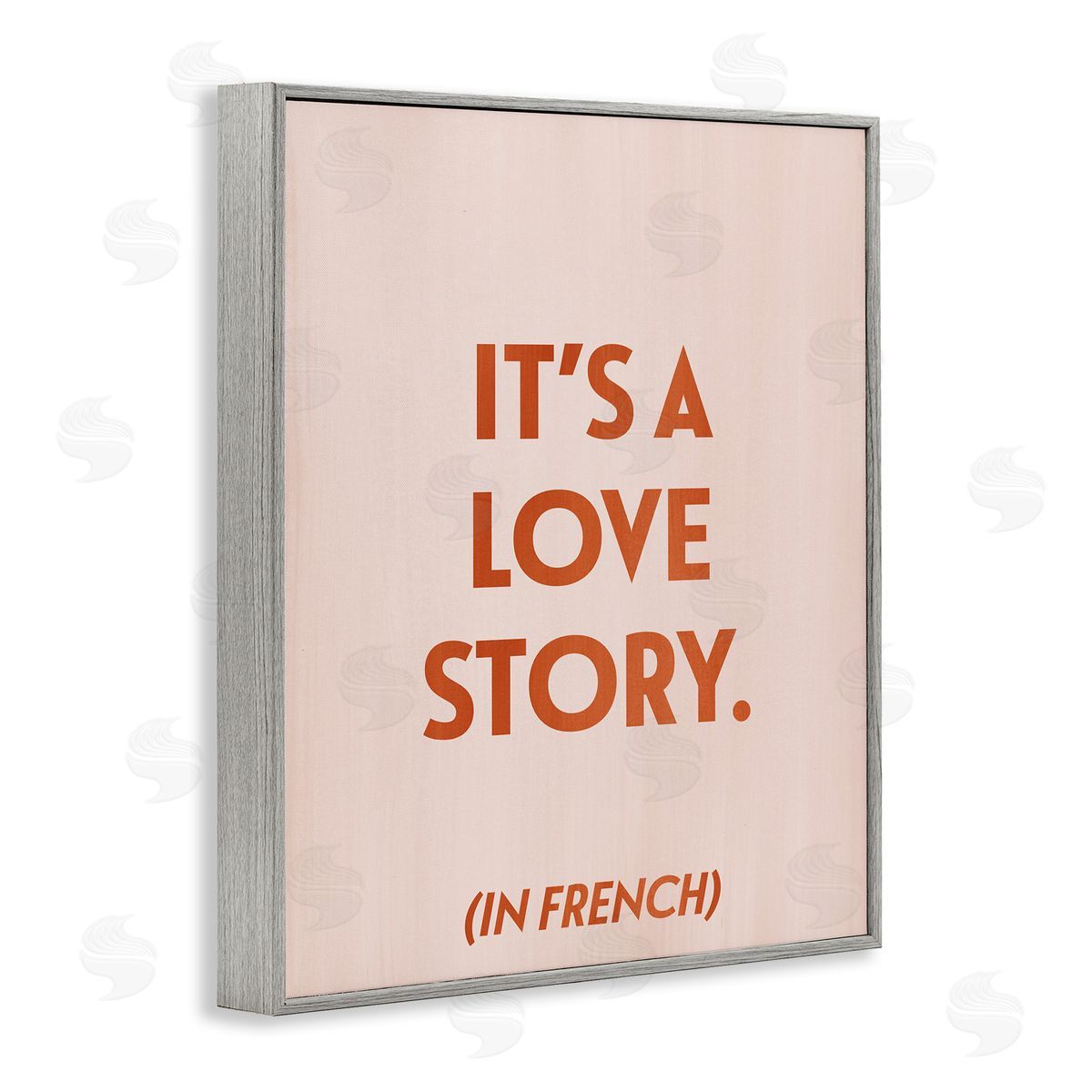 Love Story In French Grey Frame Print Wall Art, Home Decor by Grace Popp