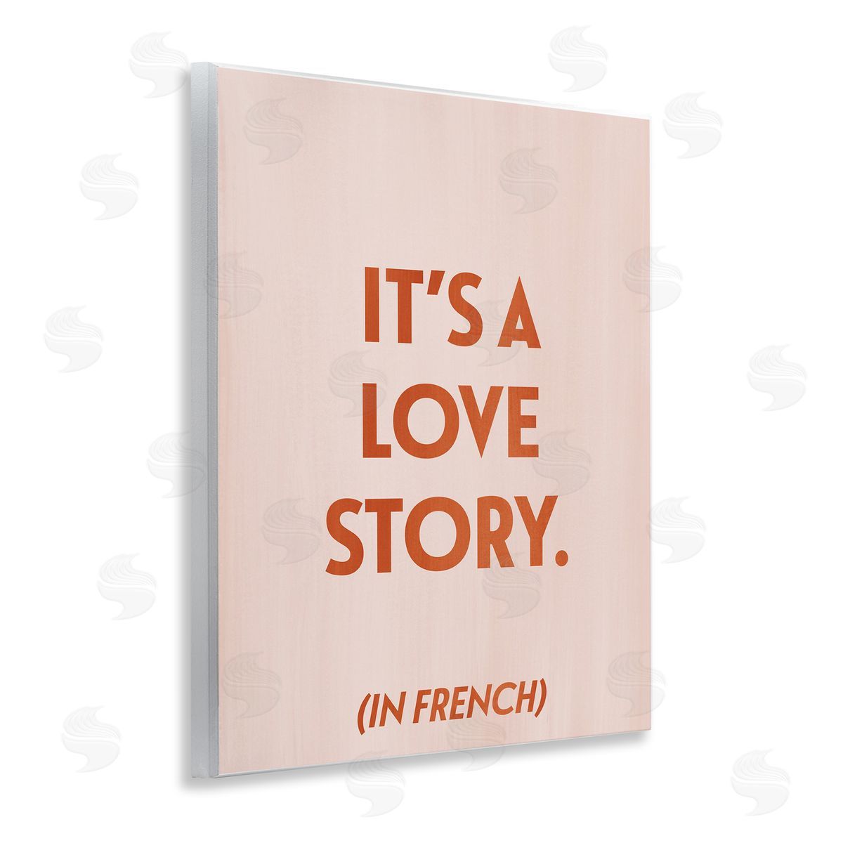 Love Story In French Wood Plaque Wall Art, Home Decor by Grace Popp