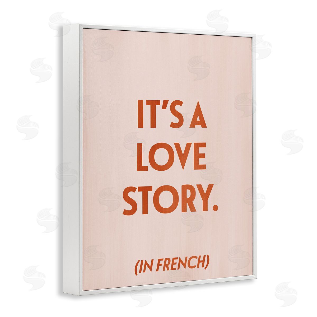 Love Story In French White Frame Print Wall Art, Home Decor by Grace Popp