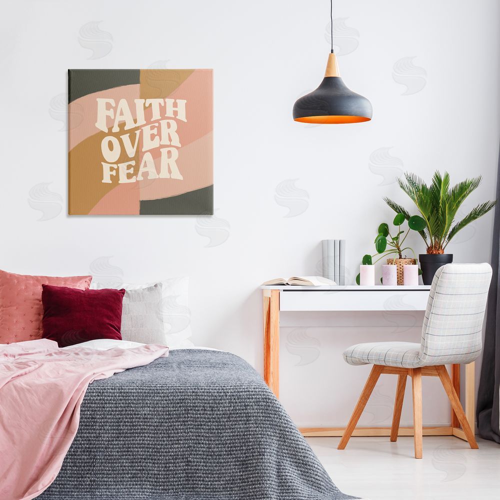 Amylee Weeks Faith Over Fear Canvas Wall Art Print in Room