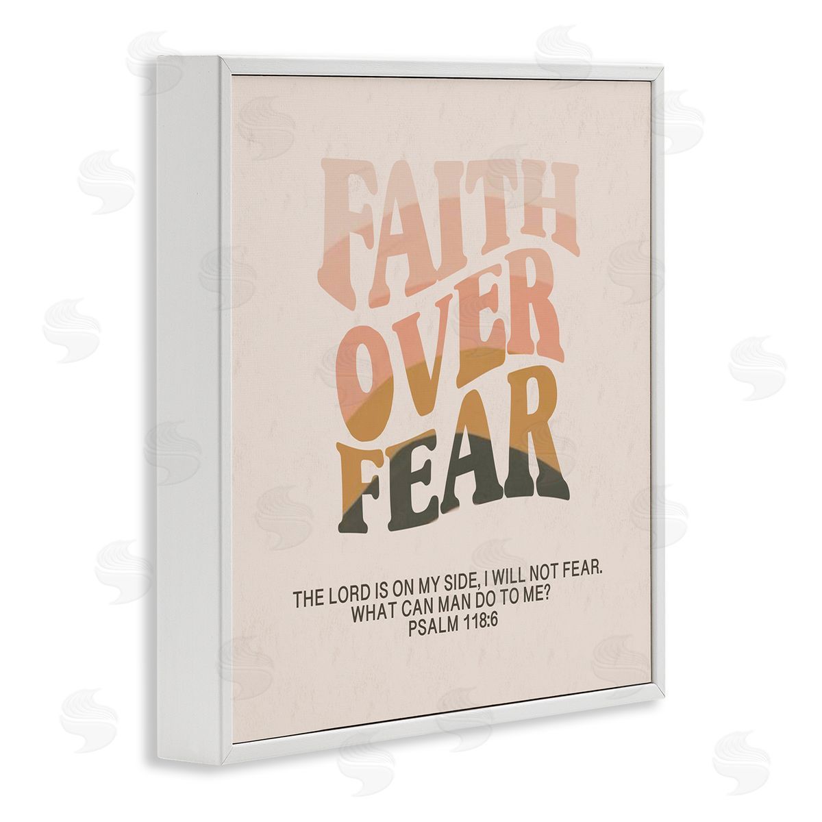 Amylee Weeks Retro Faith Over Fear White Framed Giclee Wall Art Print