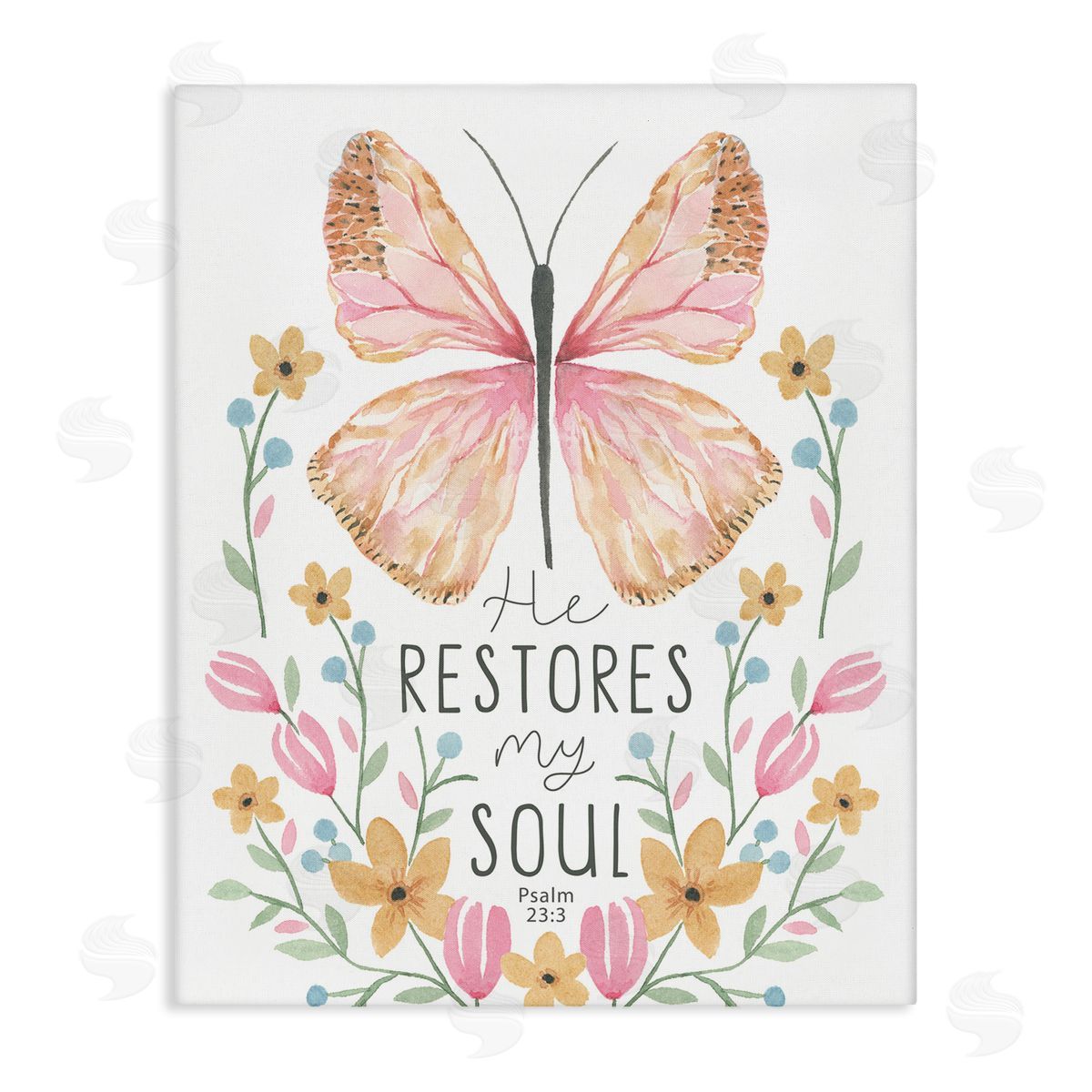 Floral Restores My Soul Canvas Wall Art, Home Decor by Blue Chair Blessing