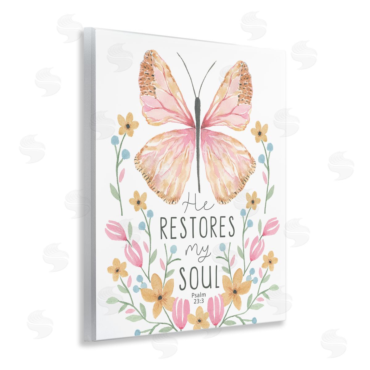 Floral Restores My Soul Wood Plaque Wall Art, Home Decor by Blue Chair Blessing