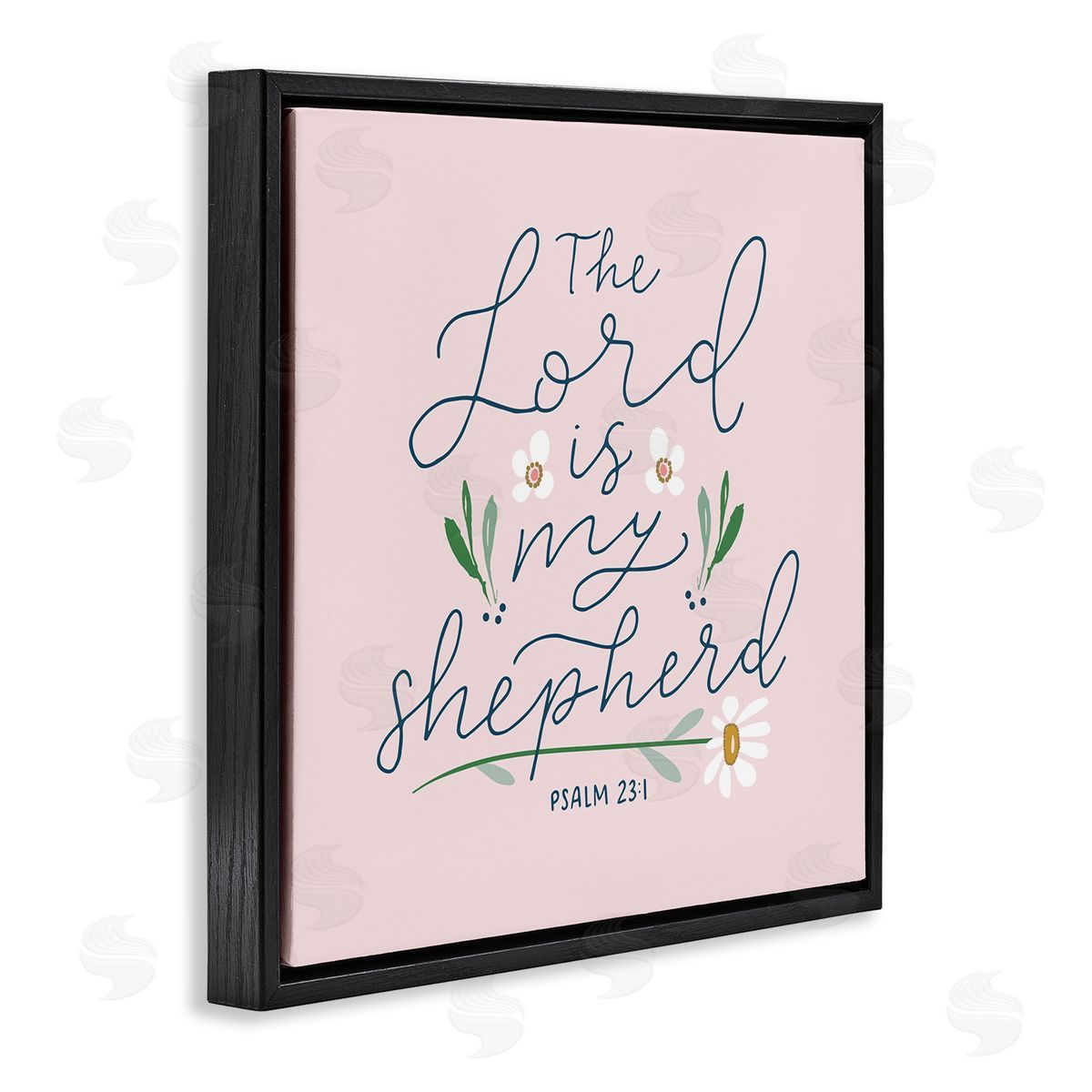 Blue Chair Blessing Lord Is My Shepherd Black Floating Frame Canvas Wall Art Print