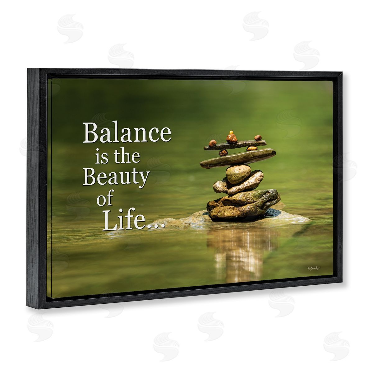 Susie Boyer Balance Is Beauty Black Floating Frame Canvas Wall Art Print