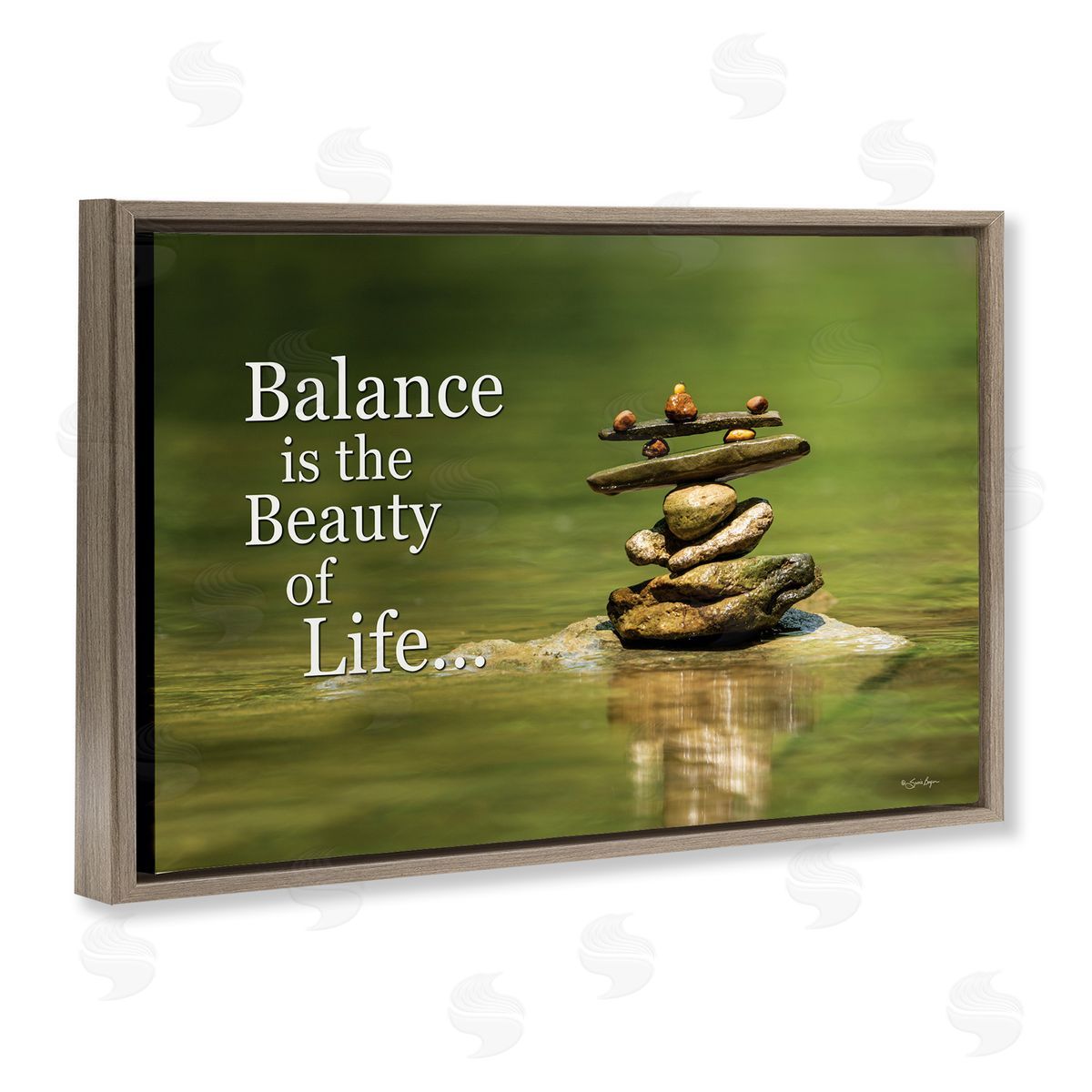 Susie Boyer Balance Is Beauty Brown Floating Frame Canvas Wall Art Print