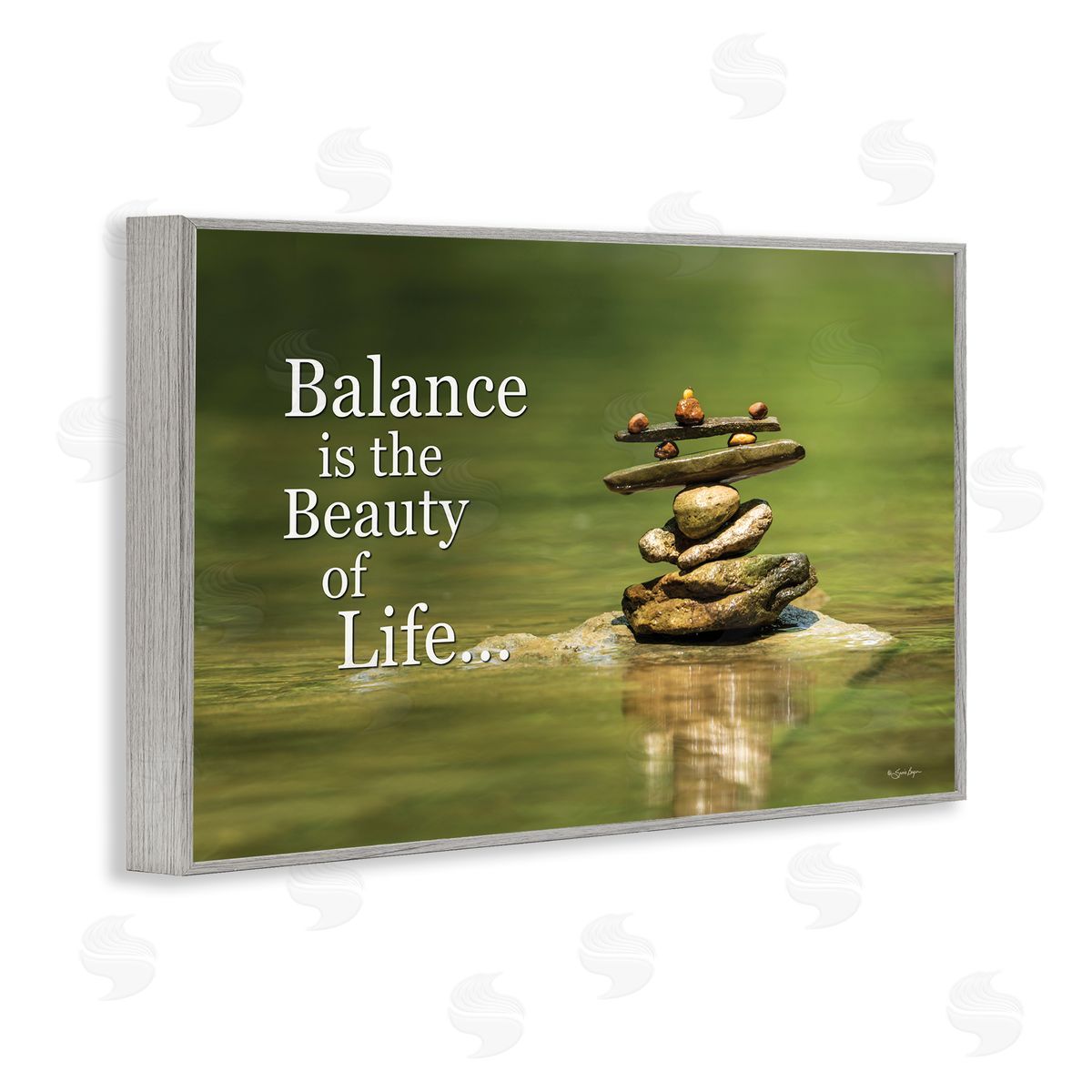 Susie Boyer Balance Is Beauty Gray Framed Giclee Wall Art Print