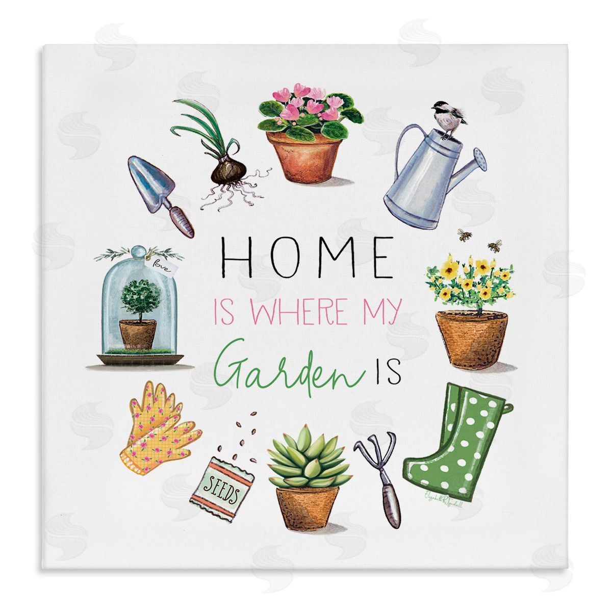 Elizabeth Tyndall Home Where Garden Is Canvas Wall Art Print