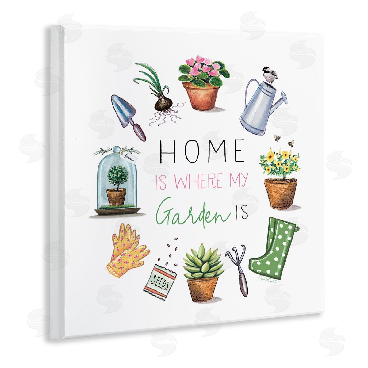 Elizabeth Tyndall Home Where Garden Is Wooden Wall Plaque Art Print