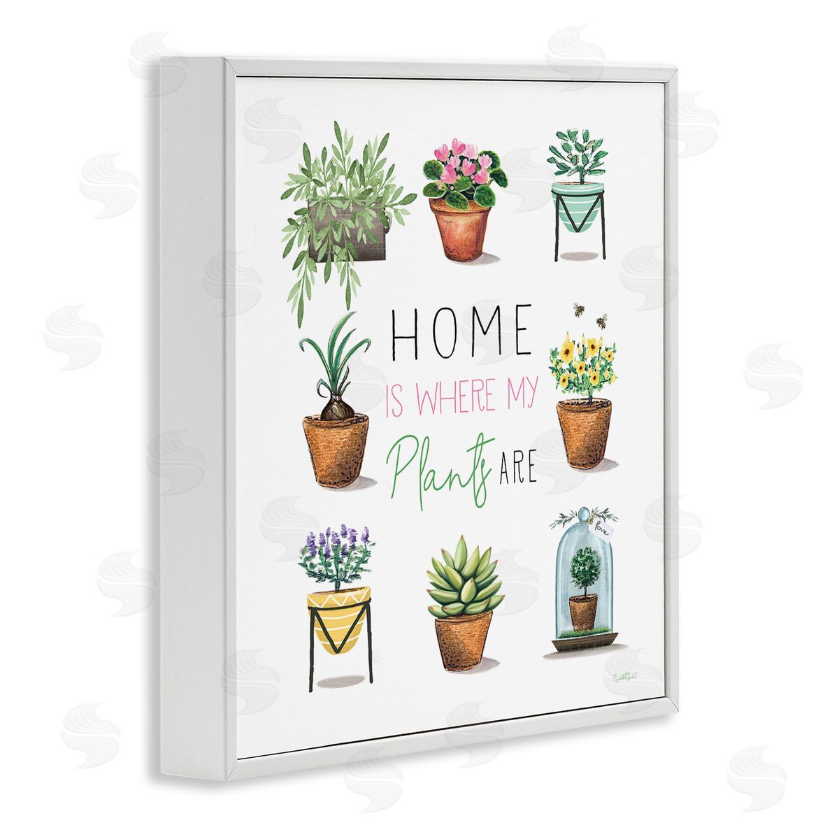 Elizabeth Tyndall Home Where Plants Are White Framed Giclee Wall Art Print