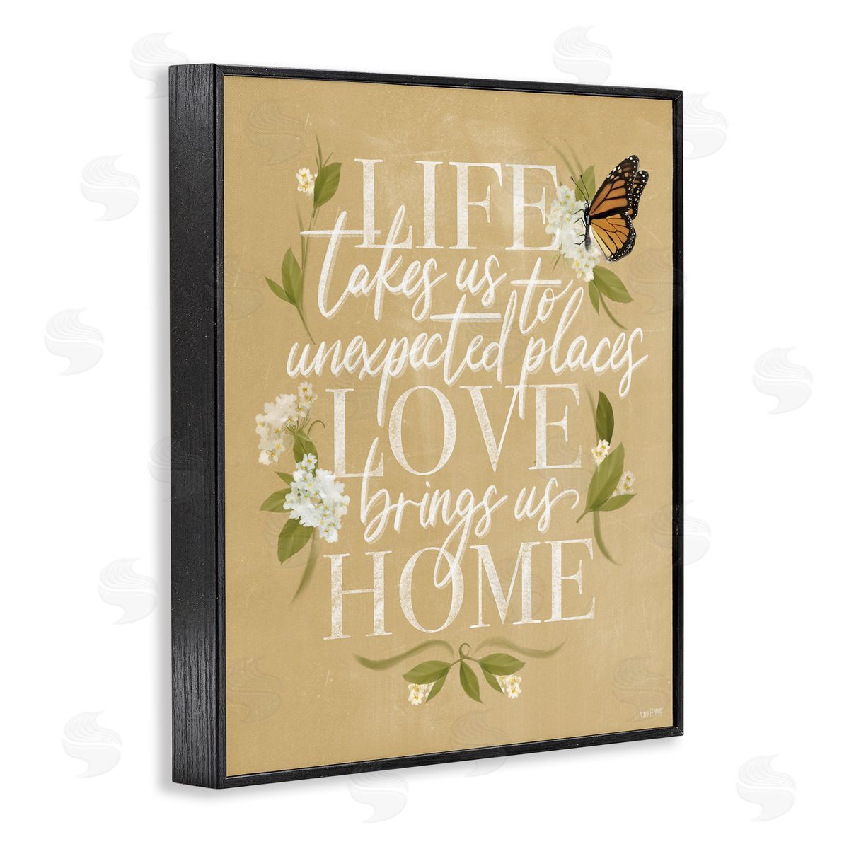 Love Brings Us Home Black Frame Print Wall Art, Home Decor by House Fenway