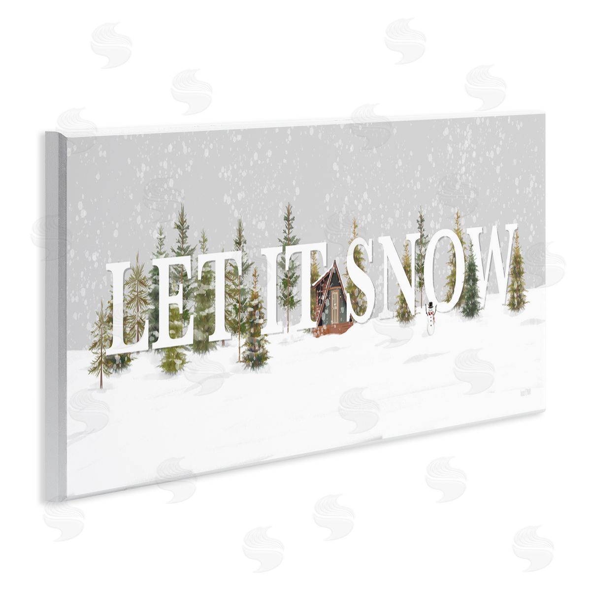 Let It Snow Scene Wood Plaque Wall Art, Home Decor by House Fenway