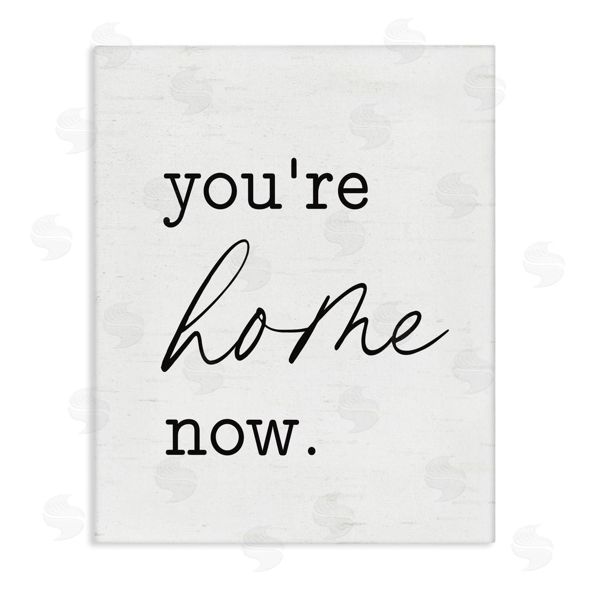 Lettered and Lined You're Home Now Canvas Wall Art Print